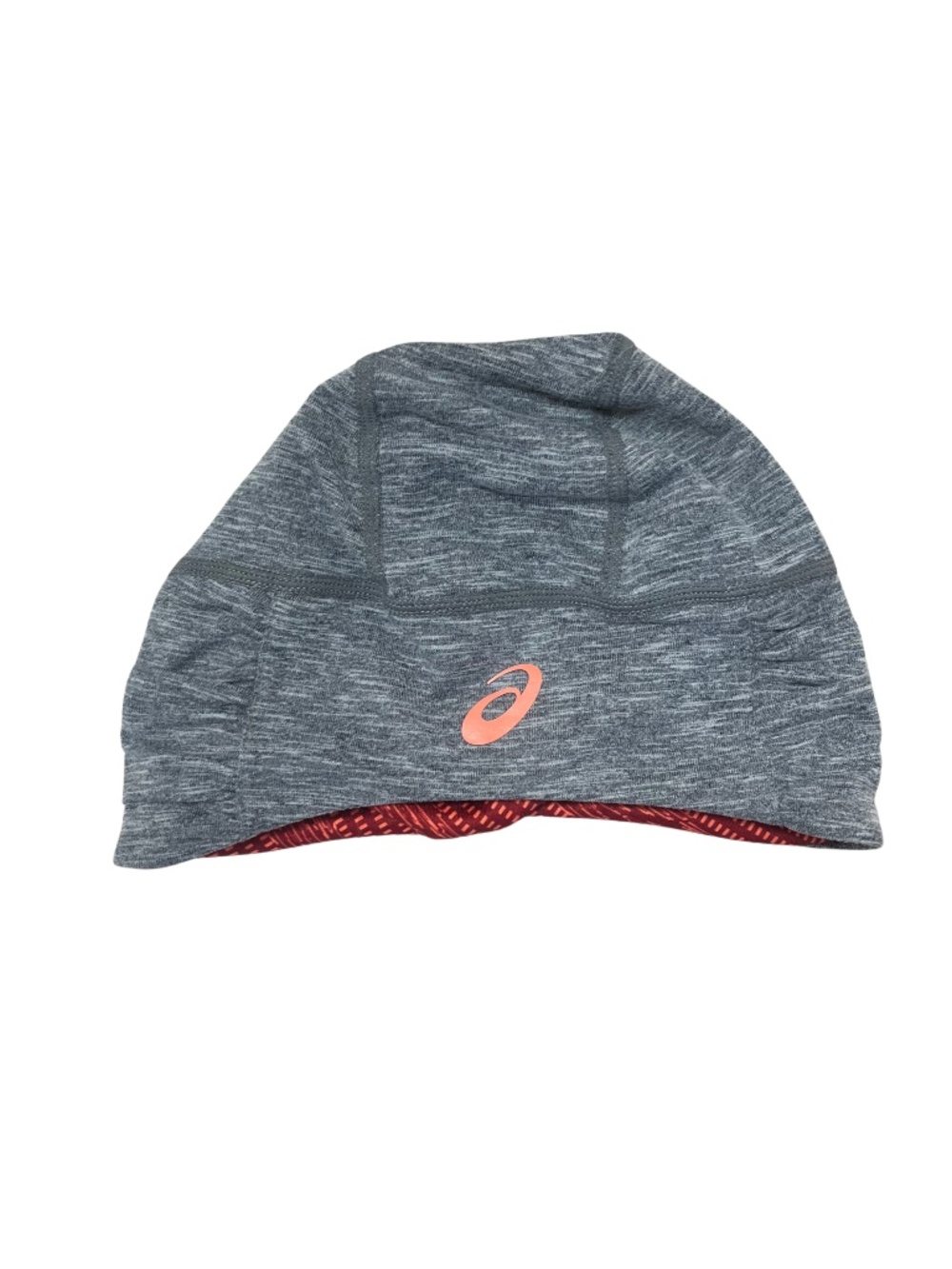 Asics Beanie One Size Runners Beanie Utility Hat Gray/Orange Ponytail Friendly